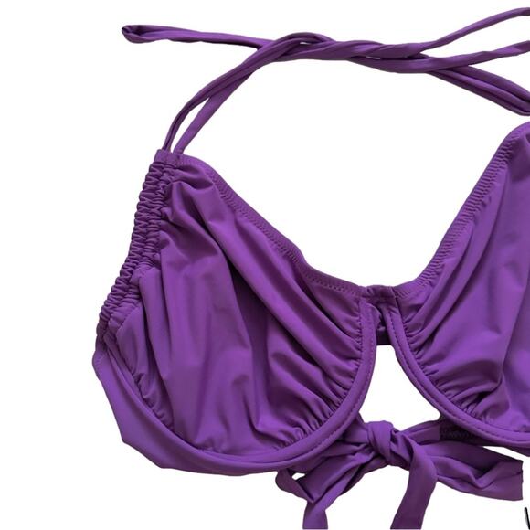 Seatop Bikini Top Swim Purple Halter Neck Underwire Adjustable Bikini Top Size H - Picture 10 of 13